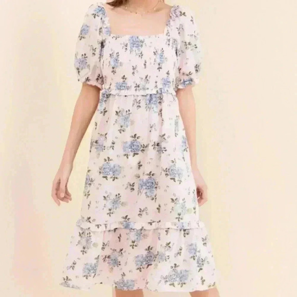 Forever Floral Smocked Dress - Gal Meets Glam sz 16 - Picture 3 of 9